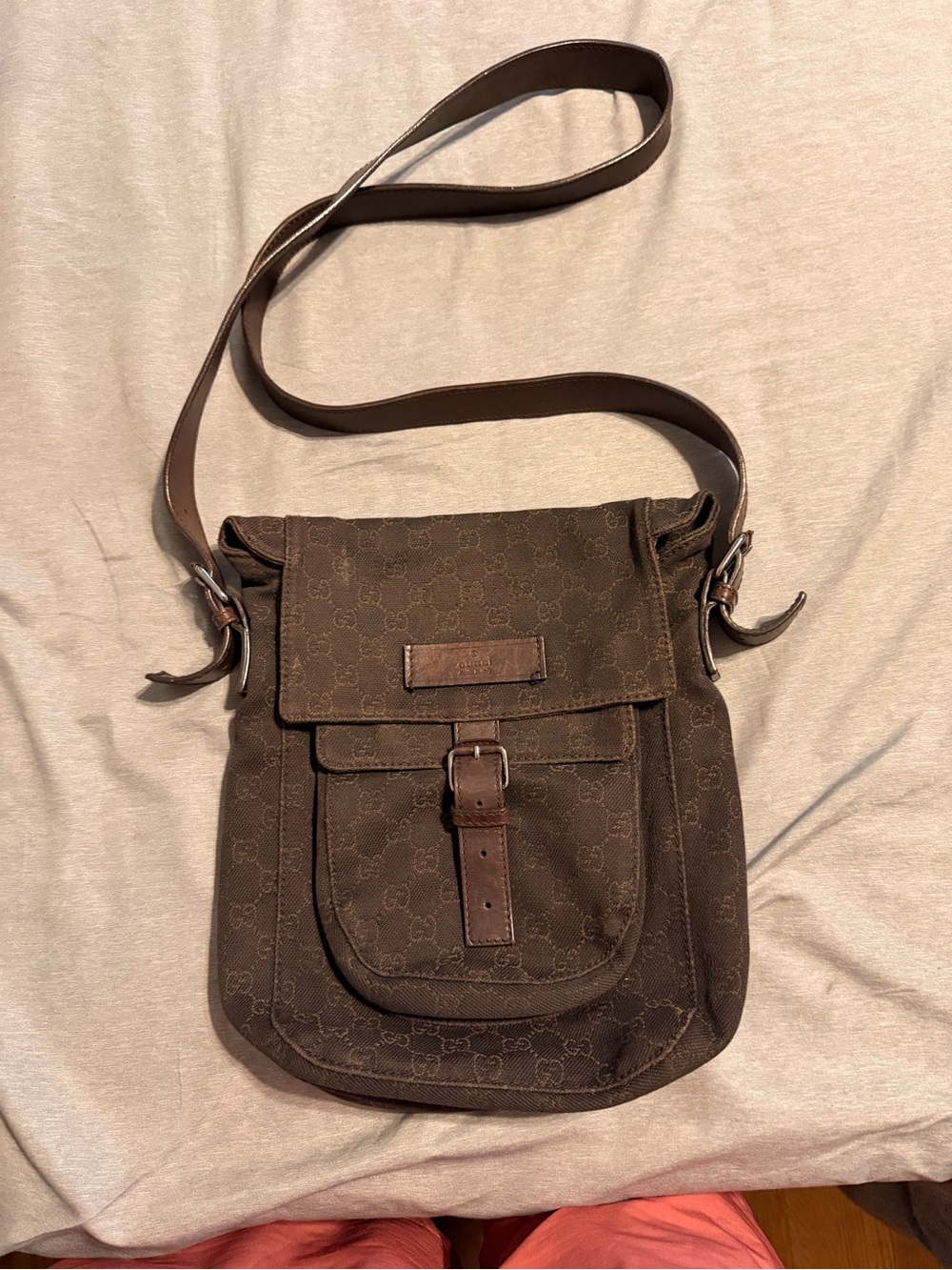 Gucci Dark Brown Monogram Messenger Bag
